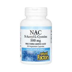 Natural Factors, NAC, N-Acetyl-L Cysteine, 500 Mg, 90 Vegetarian Capsules