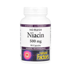 Natural Factors, Niacin, No Flush, 500 Mg, 90 Capsules