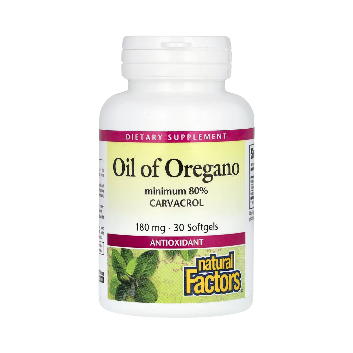 Natural Factors, Oil Of Oregano, 180 Mg, 30 Softgels