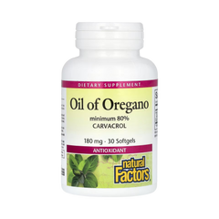 Natural Factors, Oil Of Oregano, 180 Mg, 30 Softgels