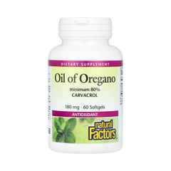 Natural Factors, Oil Of Oregano, 180 Mg, 60 Softgels