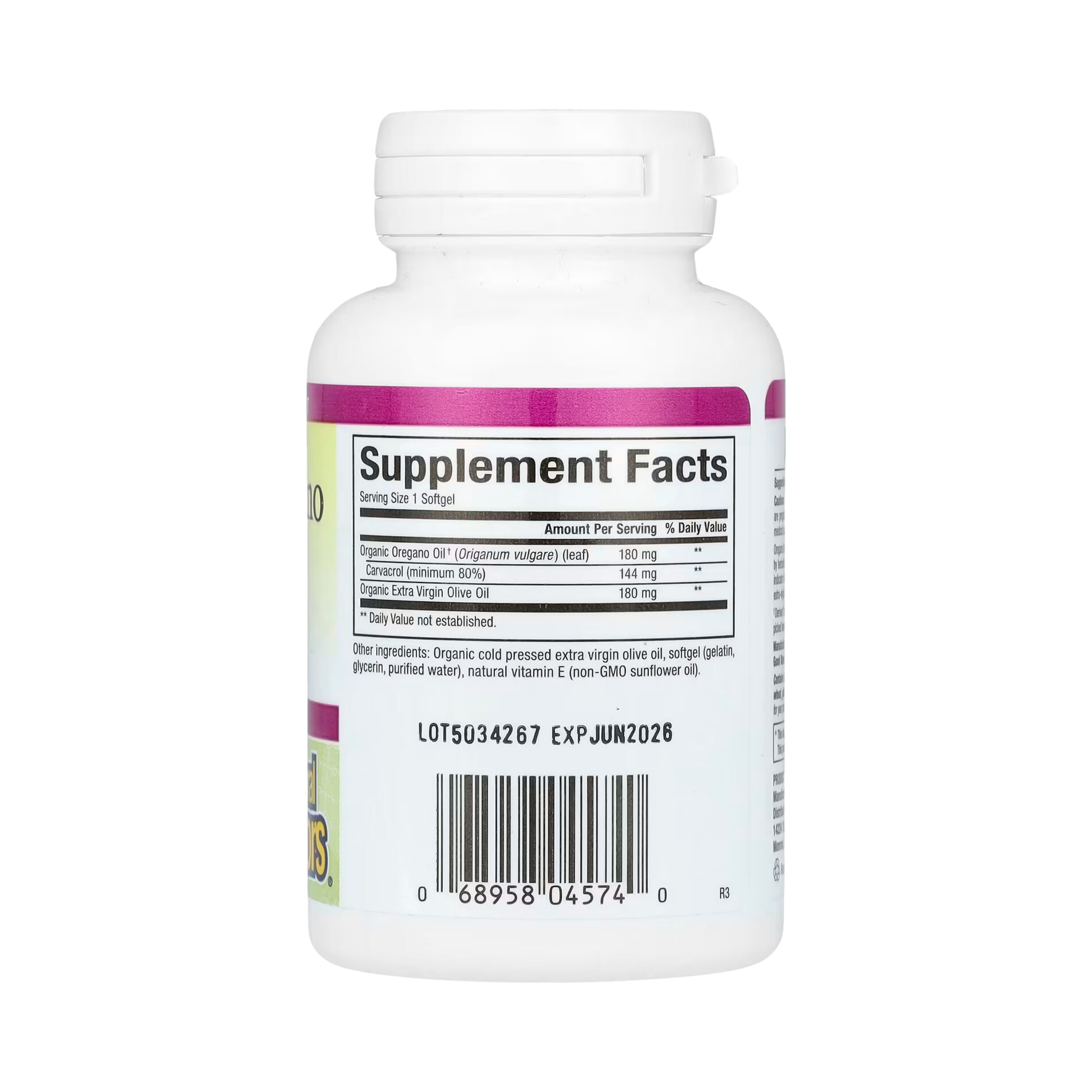 Natural Factors, Oil Of Oregano, 180 Mg, 60 Softgels