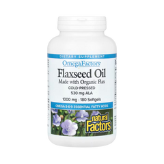 Natural Factors, OmegaFactors, Flaxseed Oil, 1,000 Mg, 180 Softgels