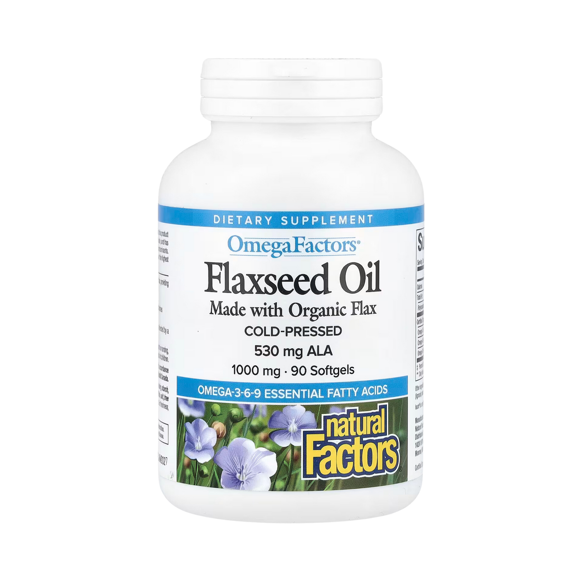 Natural Factors, OmegaFactors, Flaxseed Oil, 1,000 Mg, 90 Softgels