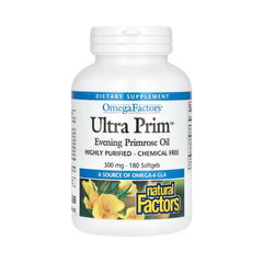 Natural Factors, OmegaFactors, Ultra Prim, Evening Primrose Oil, 500 Mg, 180 Softgels