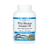 Natural Factors, OmegaFactors, Wild Alaskan Salmon Oil, 1,000 Mg, 180 Softgels