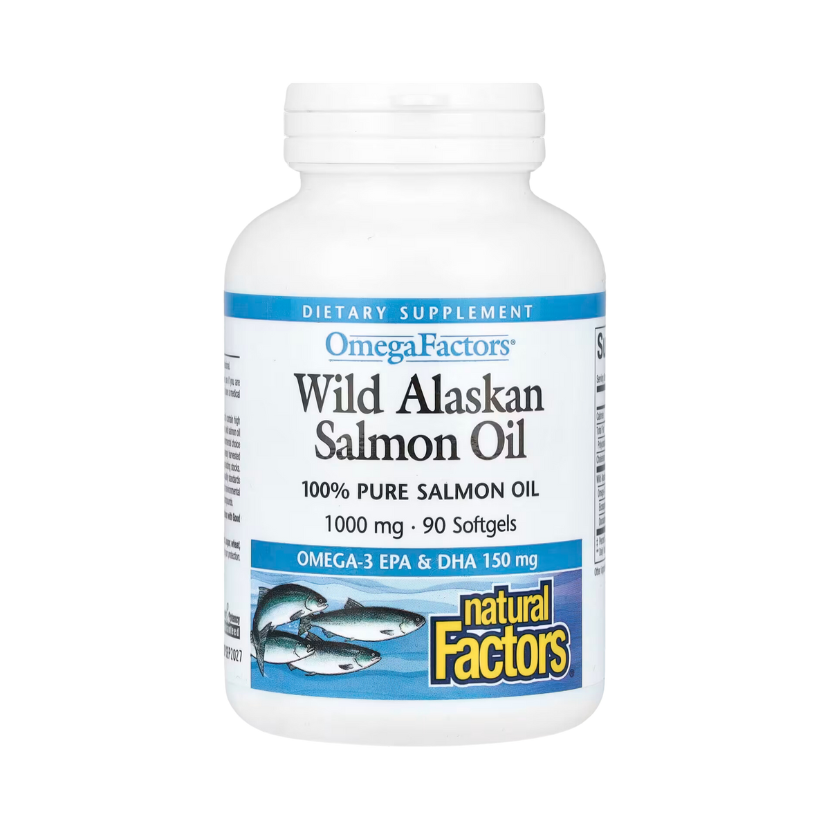 Natural Factors, OmegaFactors, Wild Alaskan Salmon Oil, 1,000 Mg, 90 Softgels