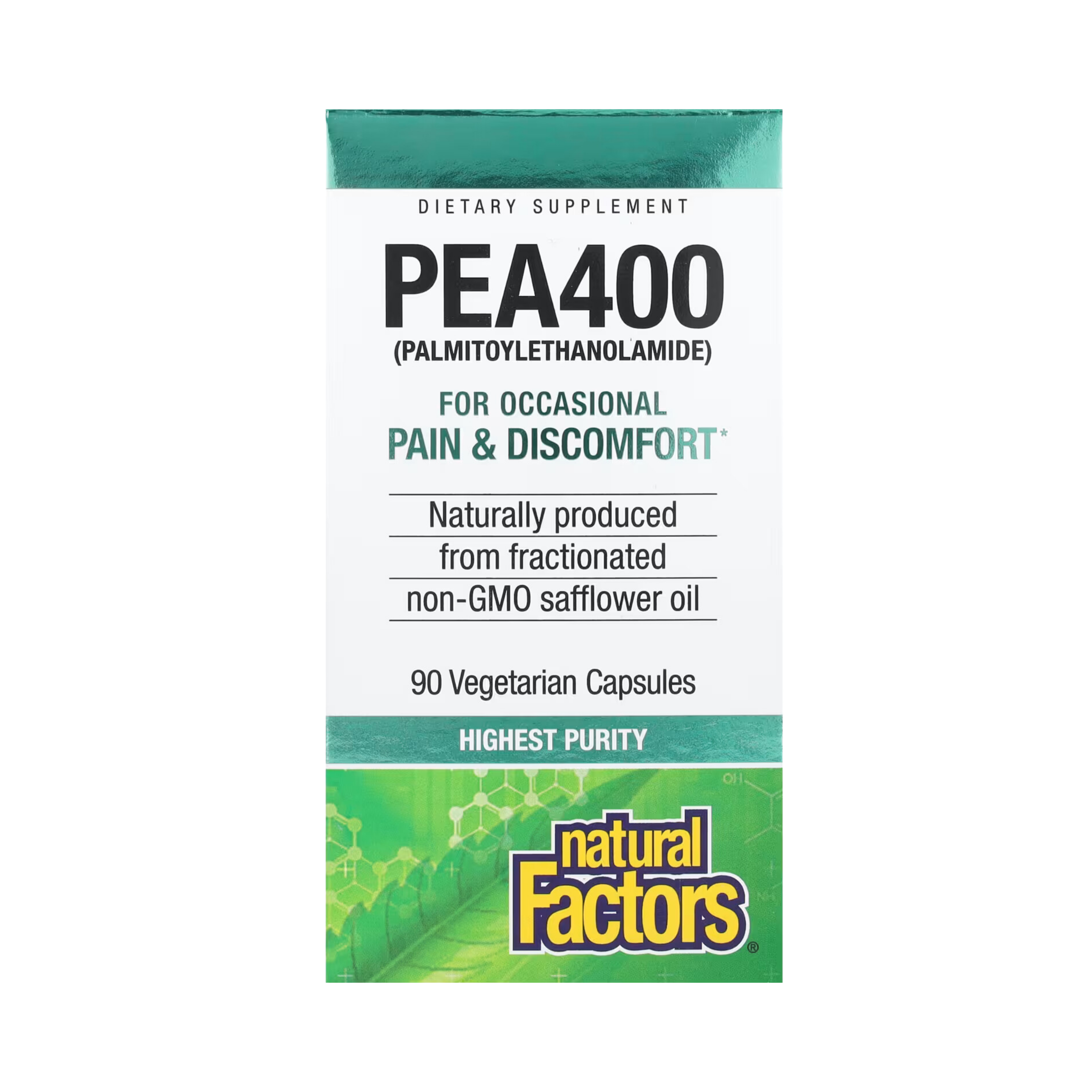 Natural Factors, PEA400, (Palmitoylethanolamide), 90 Vegetarian Capsules