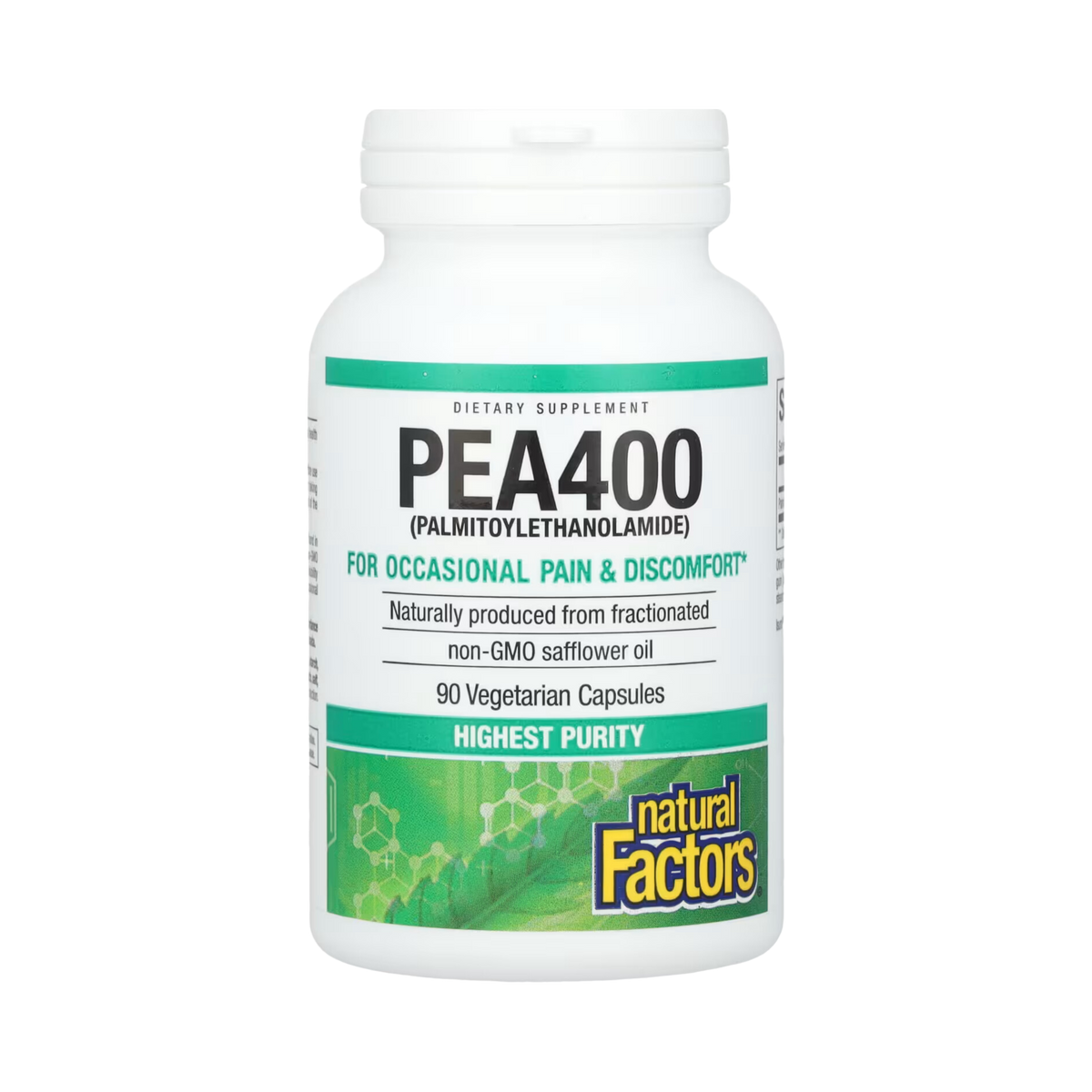 Natural Factors, PEA400, (Palmitoylethanolamide), 90 Vegetarian Capsules