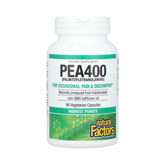 Natural Factors, PEA400, (Palmitoylethanolamide), 90 Vegetarian Capsules