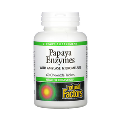 Natural Factors, Papaya Enzymes with Amylase & Bromelain, 60 Chewable Tablets