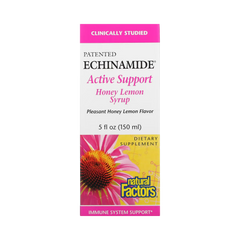 Natural Factors, Patented Echinamide Active Support, Honey Lemon Syrup, 5 Fl Oz