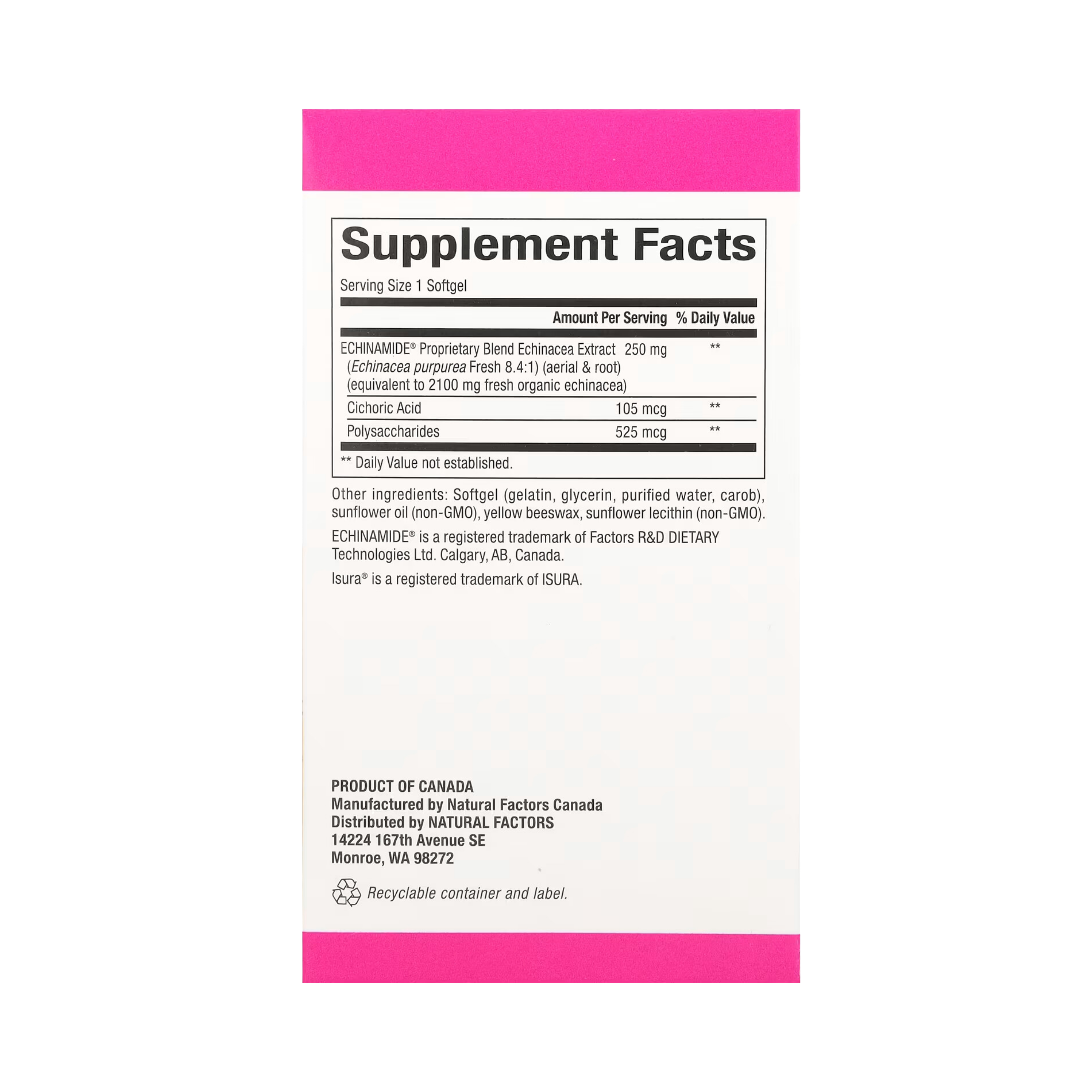 Natural Factors, Patented Echinamide, 60 Softgels