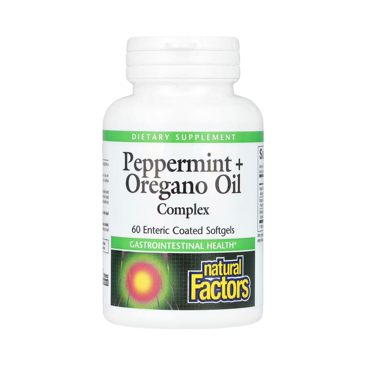 Natural Factors, Peppermint + Oregano Oil Complex, 60 Enteric Coated Softgels