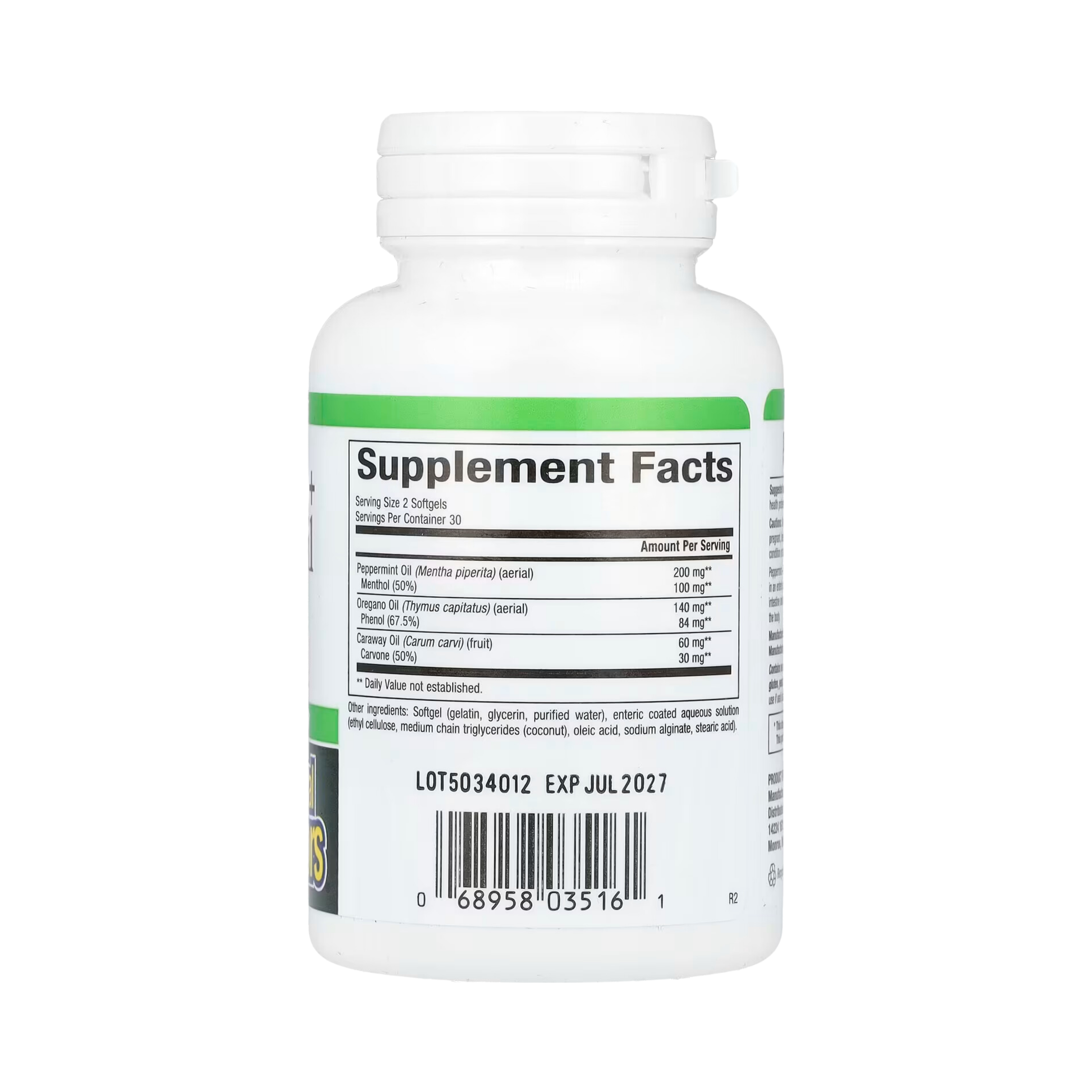 Natural Factors, Peppermint + Oregano Oil Complex, 60 Enteric Coated Softgels