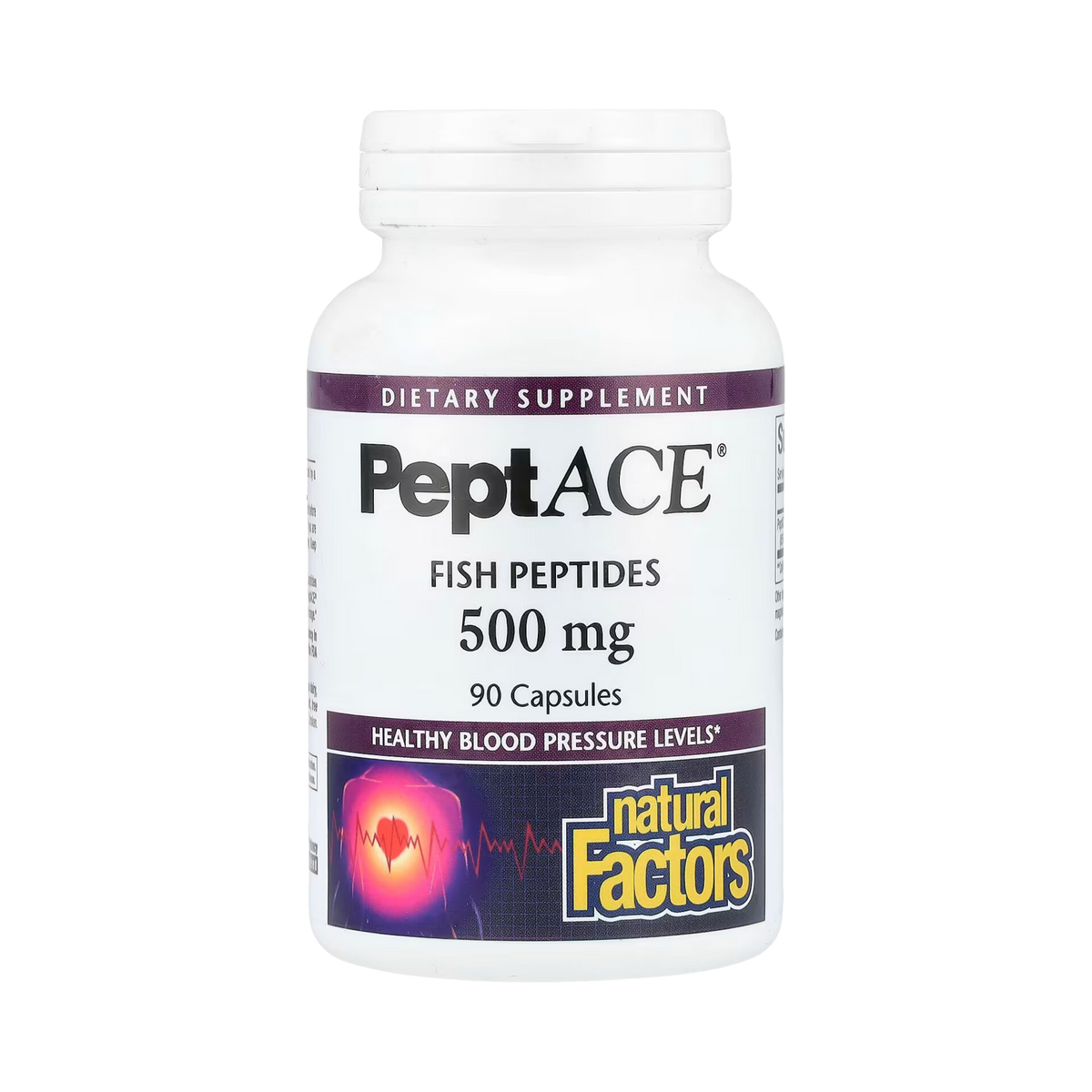 Natural Factors, PeptACE, Fish Peptides, 500 Mg, 90 Capsules