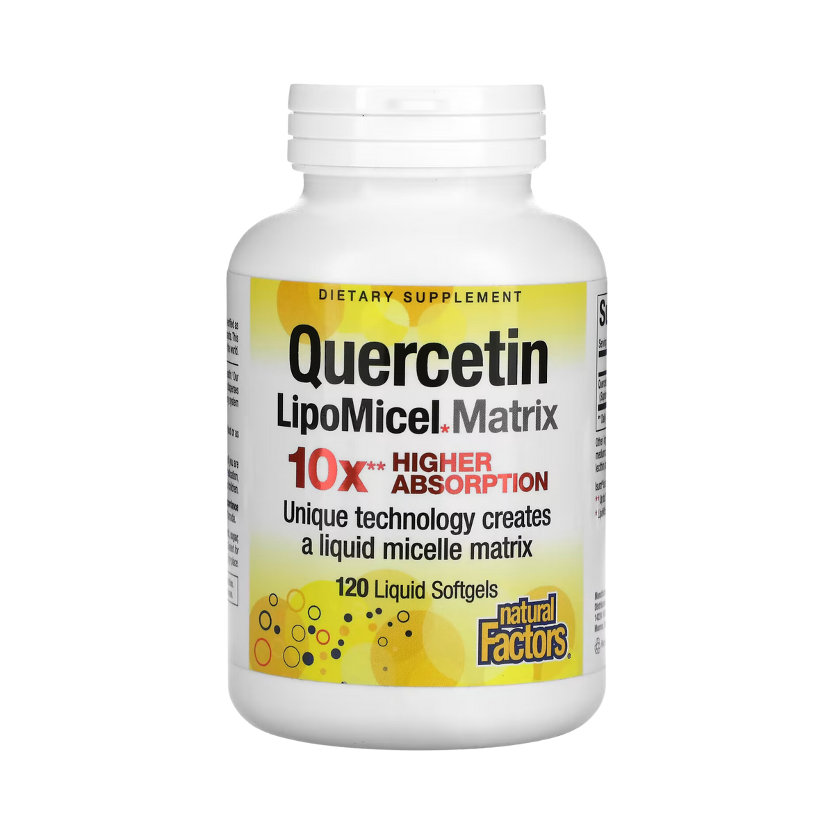 Natural Factors, Quercetin LipoMicel Matrix, 120 Liquid Softgels