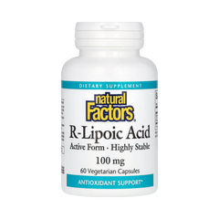 Natural Factors, R-Lipoic Acid, 100 Mg, 60 Vegetarian Capsules