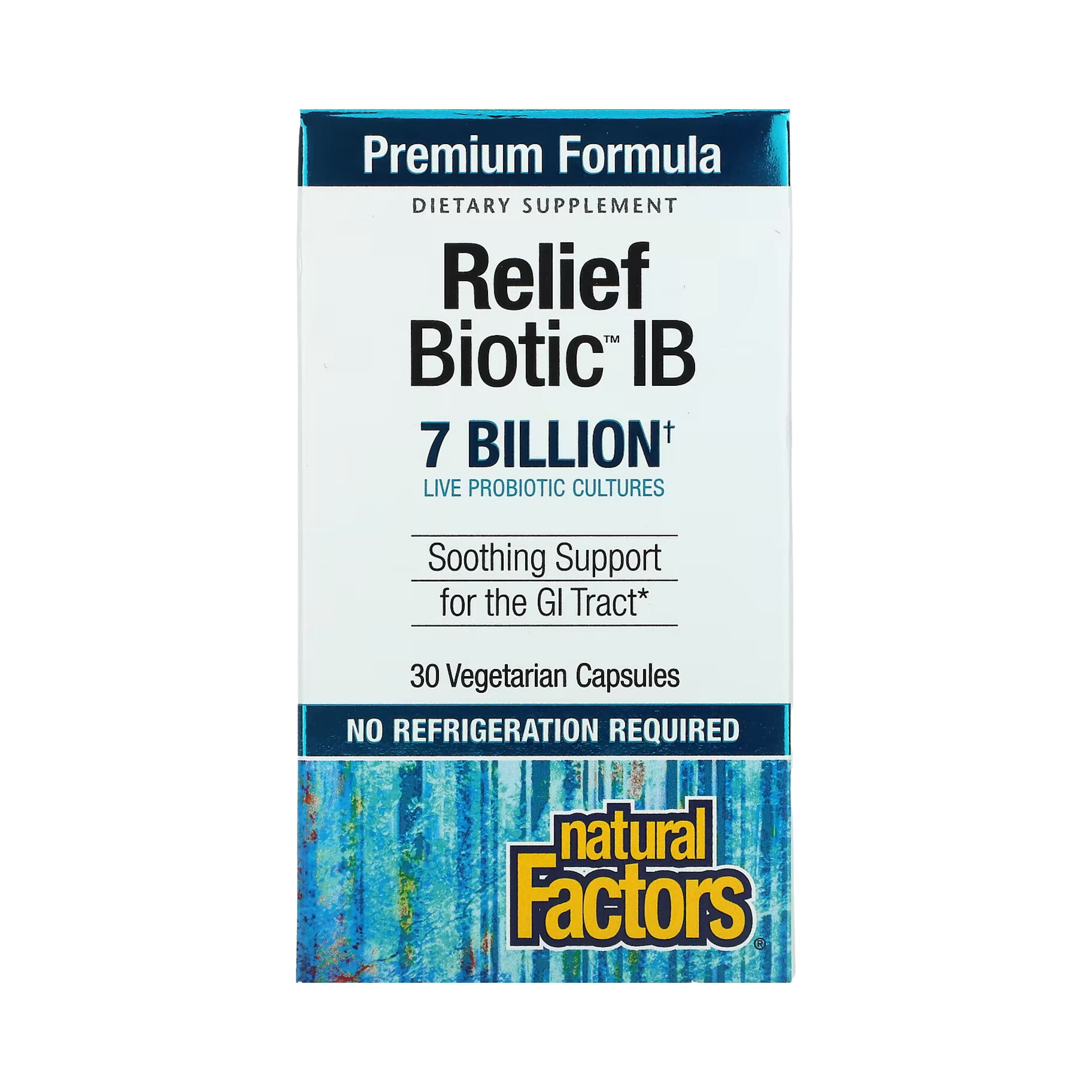 Natural Factors, ReliefBiotic IB, 7 Billion, 30 Vegetarian Capsules