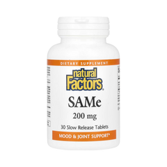 Natural Factors, SAMe, 200 Mg, 30 Slow Release Tablets