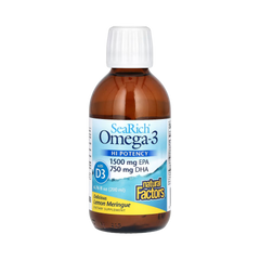 Natural Factors, SeaRich Omega-3 with Vitamin D3, HI Potency, Delicious Lemon Meringue, 6.76 Fl Oz