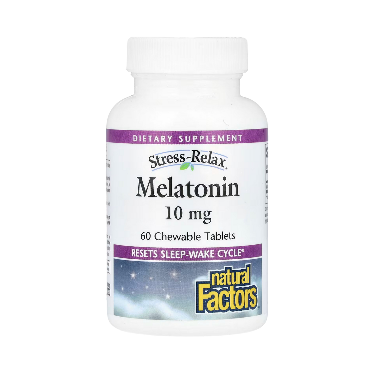 Natural Factors, Stress-Relax, Melatonin, 10 Mg, 60 Chewable Tablets