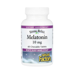 Natural Factors, Stress-Relax, Melatonin, 10 Mg, 60 Chewable Tablets