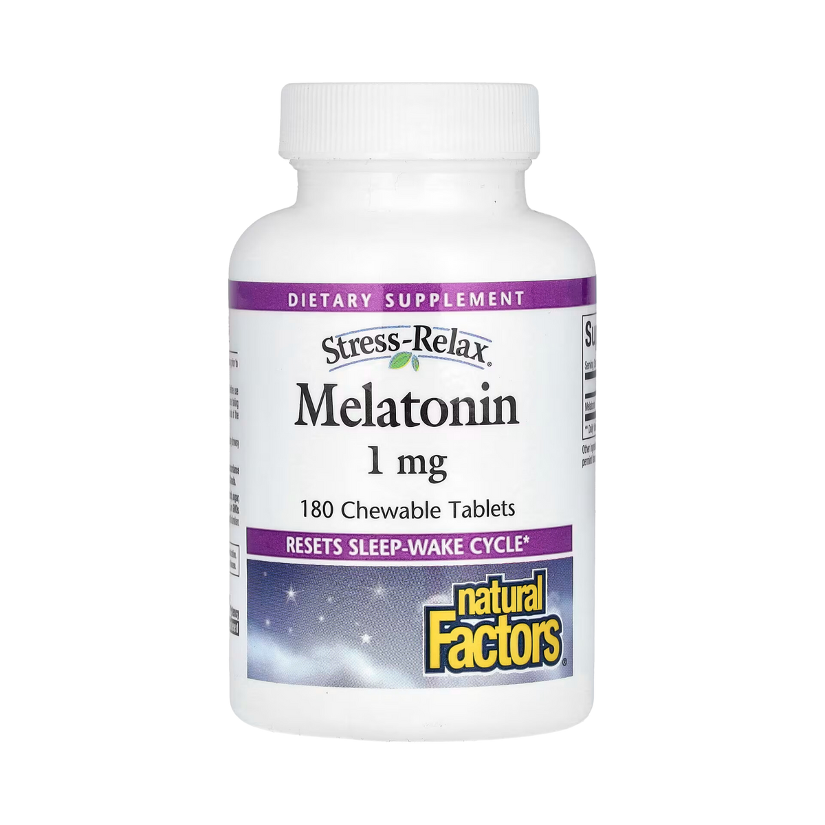 Natural Factors, Stress-Relax, Melatonin, 1 Mg, 180 Chewable Tablets