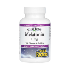 Natural Factors, Stress-Relax, Melatonin, 1 Mg, 180 Chewable Tablets