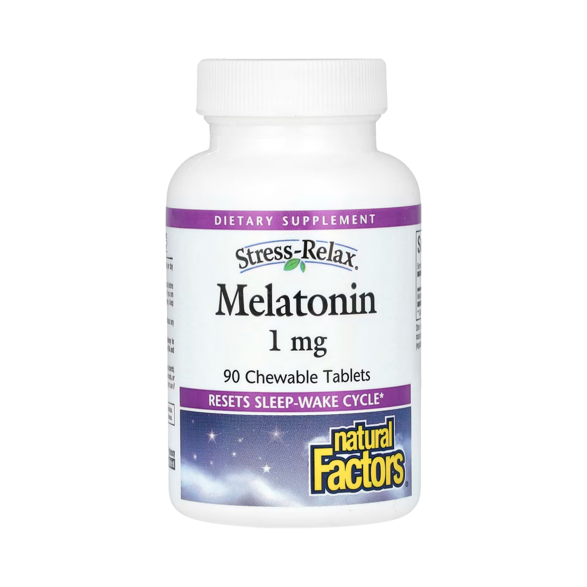 Natural Factors, Stress-Relax, Melatonin, 1 Mg, 90 Chewable Tablets