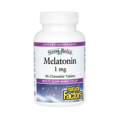 Natural Factors, Stress-Relax, Melatonin, 1 Mg, 90 Chewable Tablets