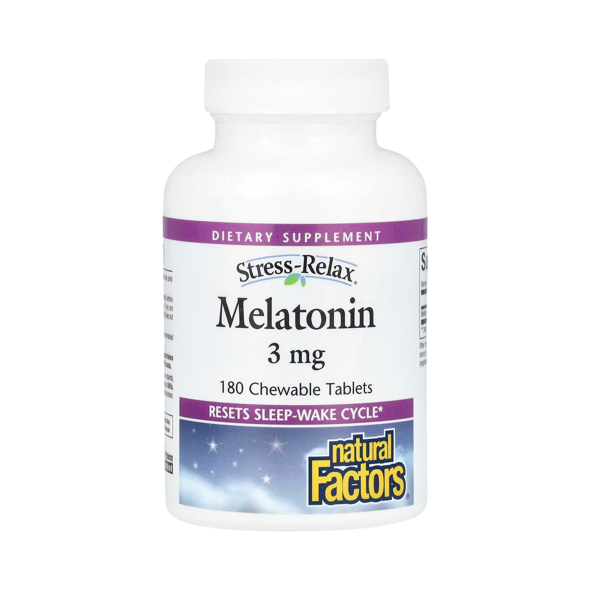 Natural Factors, Stress-Relax, Melatonin, 3 Mg, 180 Chewable Tablets