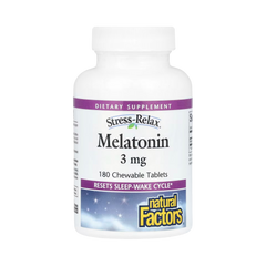 Natural Factors, Stress-Relax, Melatonin, 3 Mg, 180 Chewable Tablets