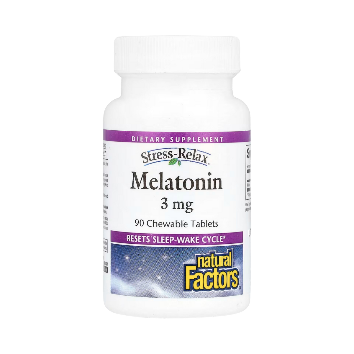 Natural Factors, Stress-Relax, Melatonin, 3 Mg, 90 Chewable Tablets