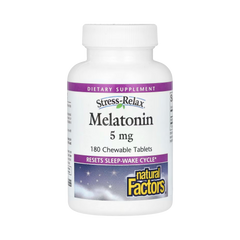 Natural Factors, Stress-Relax, Melatonin, 5 Mg, 180 Chewable Tablets