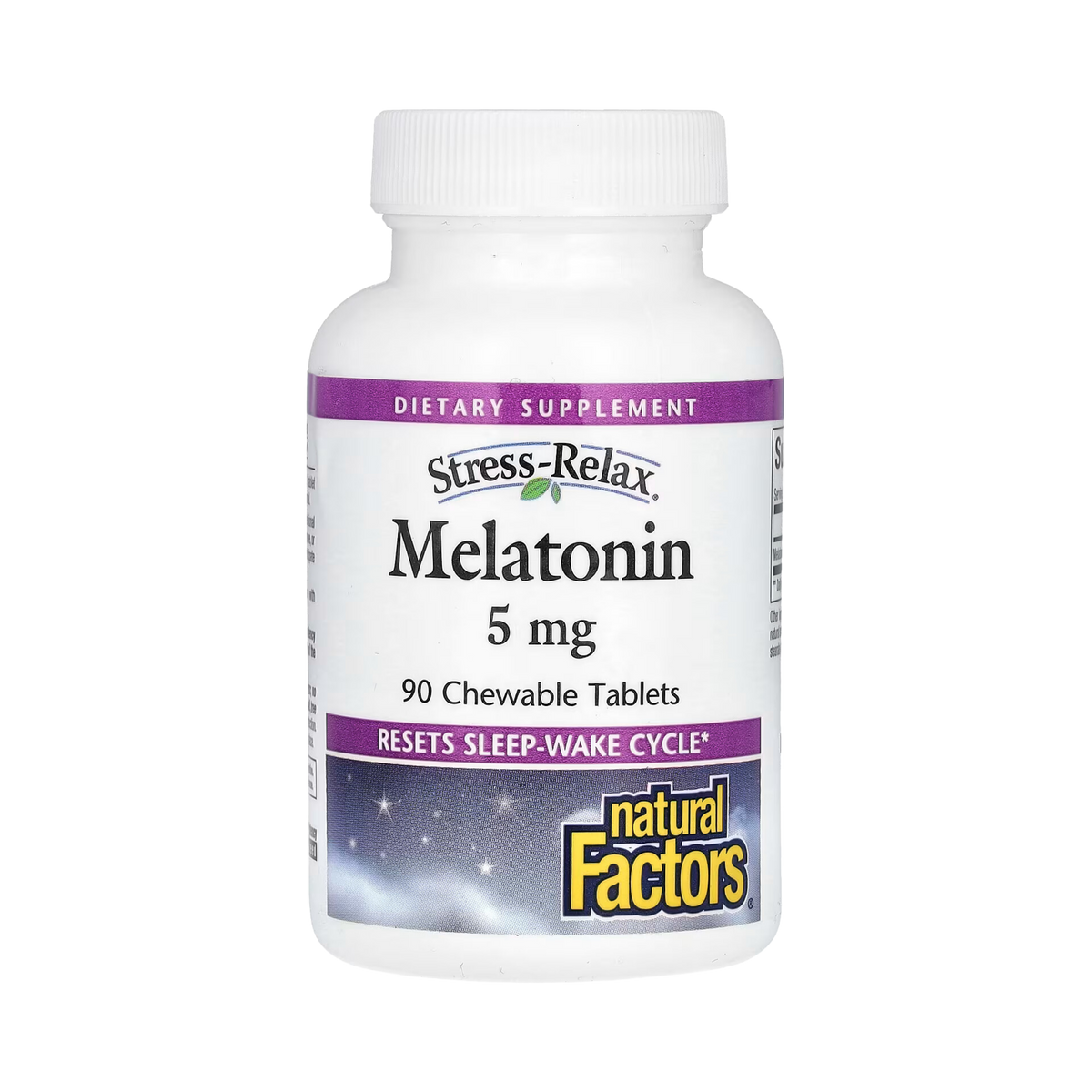 Natural Factors, Stress-Relax, Melatonin, 5 Mg, 90 Chewable Tablets