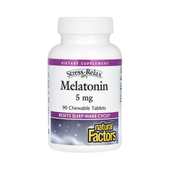 Natural Factors, Stress-Relax, Melatonin, 5 Mg, 90 Chewable Tablets