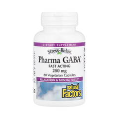 Natural Factors, Stress-Relax, Pharma GABA, 250 Mg, 60 Vegetarian Capsules