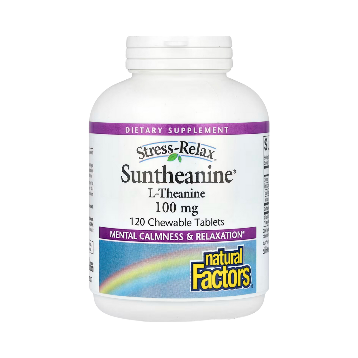 Natural Factors, Stress-Relax, Suntheanine L-Theanine, 200 Mg, 120 Chewable Tablets