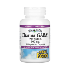 Natural Factors, Stress Relax, Pharma GABA, 100 Mg, 60 Vegetarian Capsules