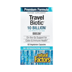 Natural Factors, Travel Biotic, BB536, 10 Billion, 60 Vegetarian Capsules