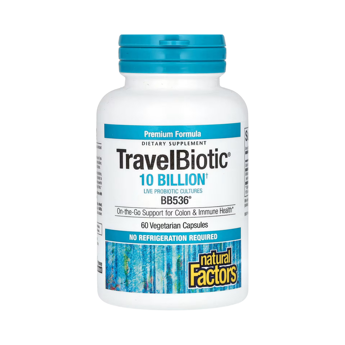 Natural Factors, Travel Biotic, BB536, 10 Billion, 60 Vegetarian Capsules