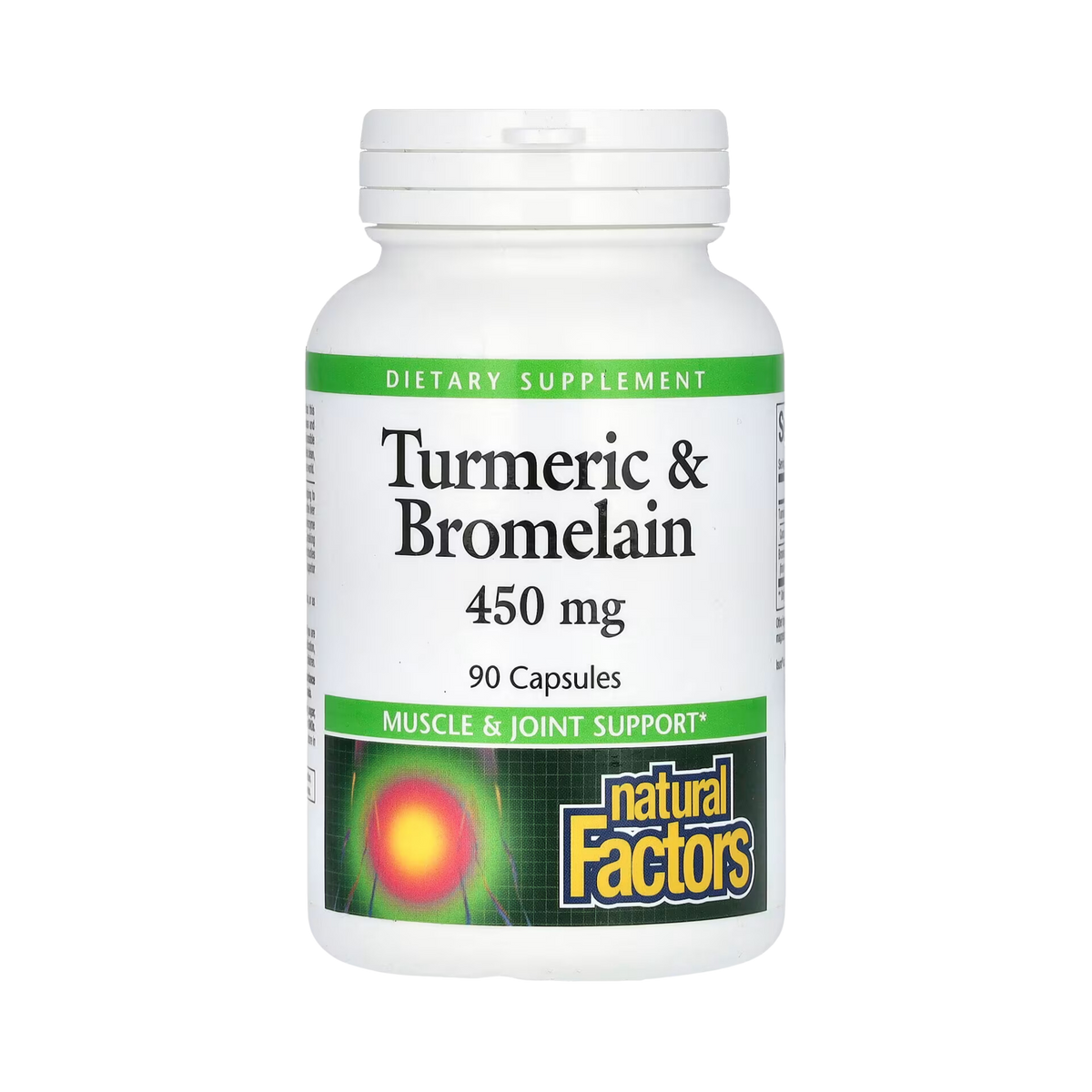 Natural Factors, Turmeric & Bromelain, 450 Mg, 90 Capsules