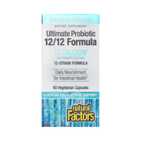 Natural Factors, Ultimate Probiotic, 12/12 Formula, 12 Billion, 60 Vegetarian Capsules