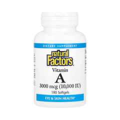 Natural Factors, Vitamin A, 3,000 Mcg (10,000 IU), 180 Softgels