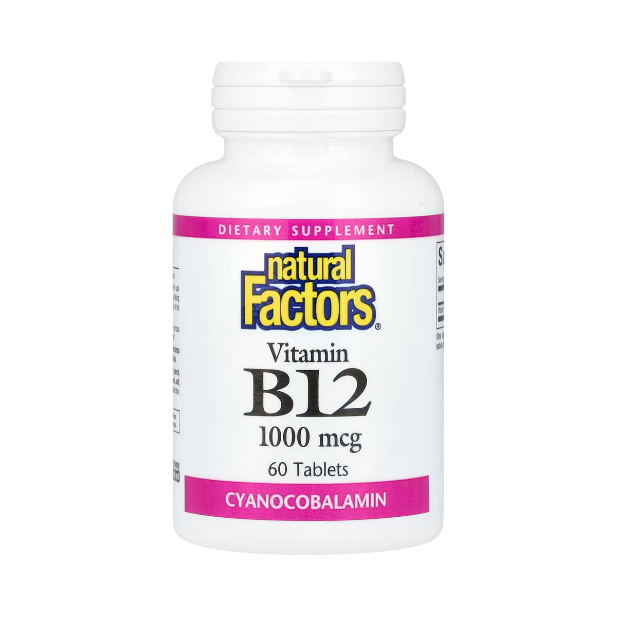 Natural Factors, Vitamin B12, 1,000 Mcg, 60 Tablets