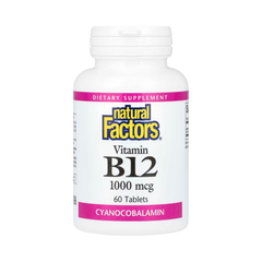 Natural Factors, Vitamin B12, 1,000 Mcg, 60 Tablets