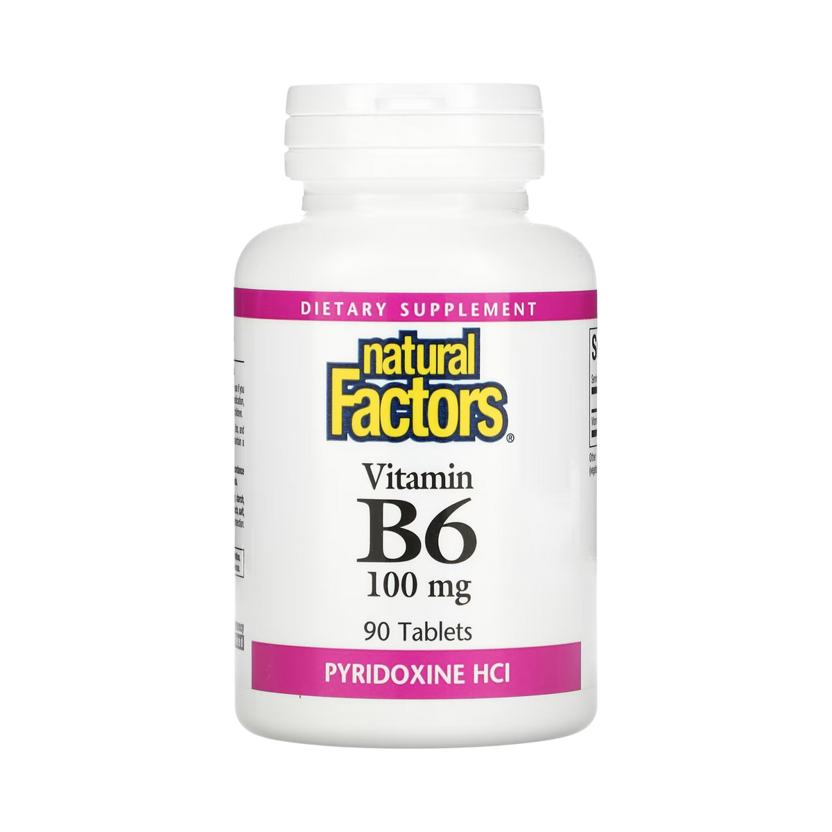 Natural Factors, Vitamin B6, Pyridoxine HCl, 100 mg, 90 Tablets