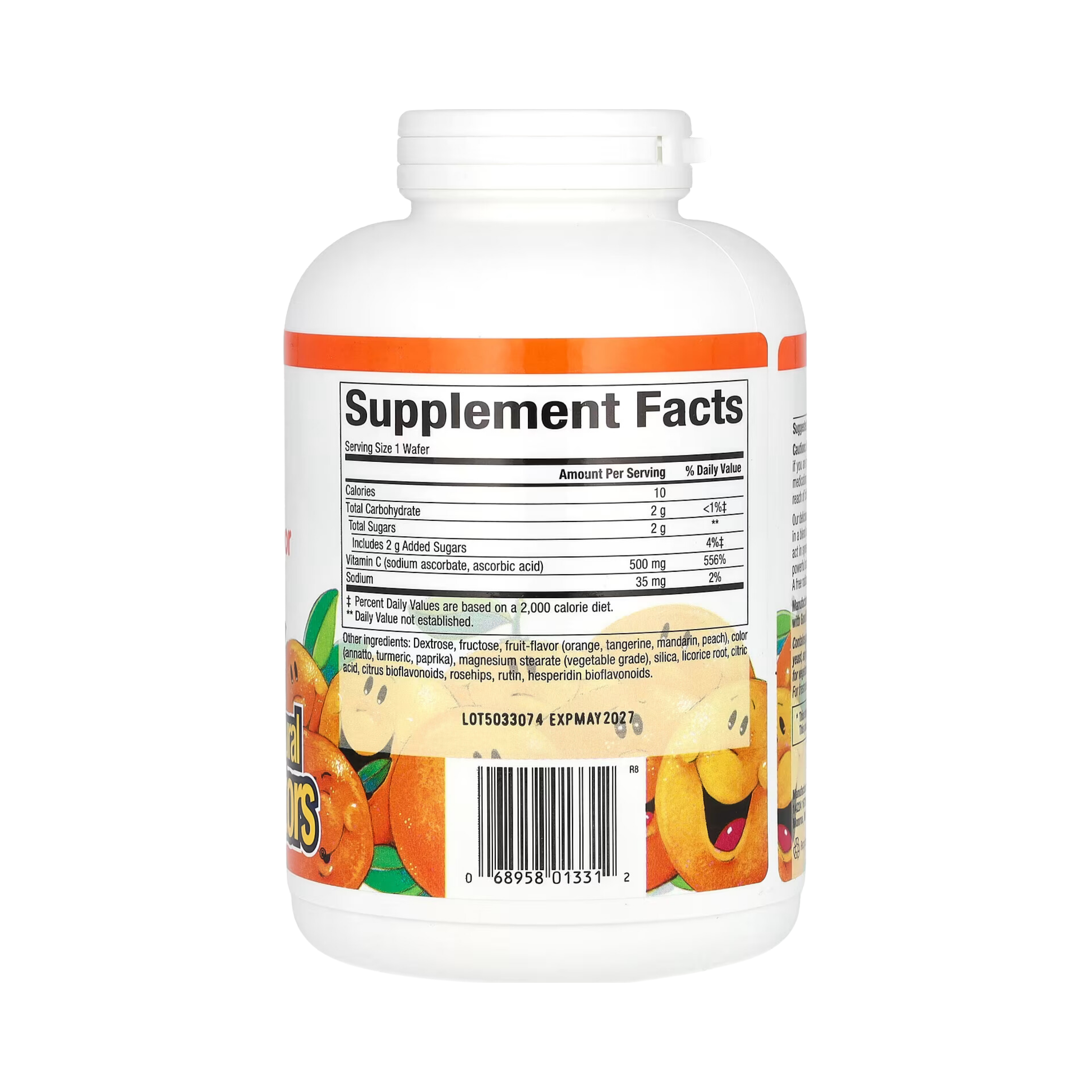 Natural Factors, Vitamin C, Fruit-Flavor Chew, Tangy Orange, 500 Mg, 180 Chewable Wafers