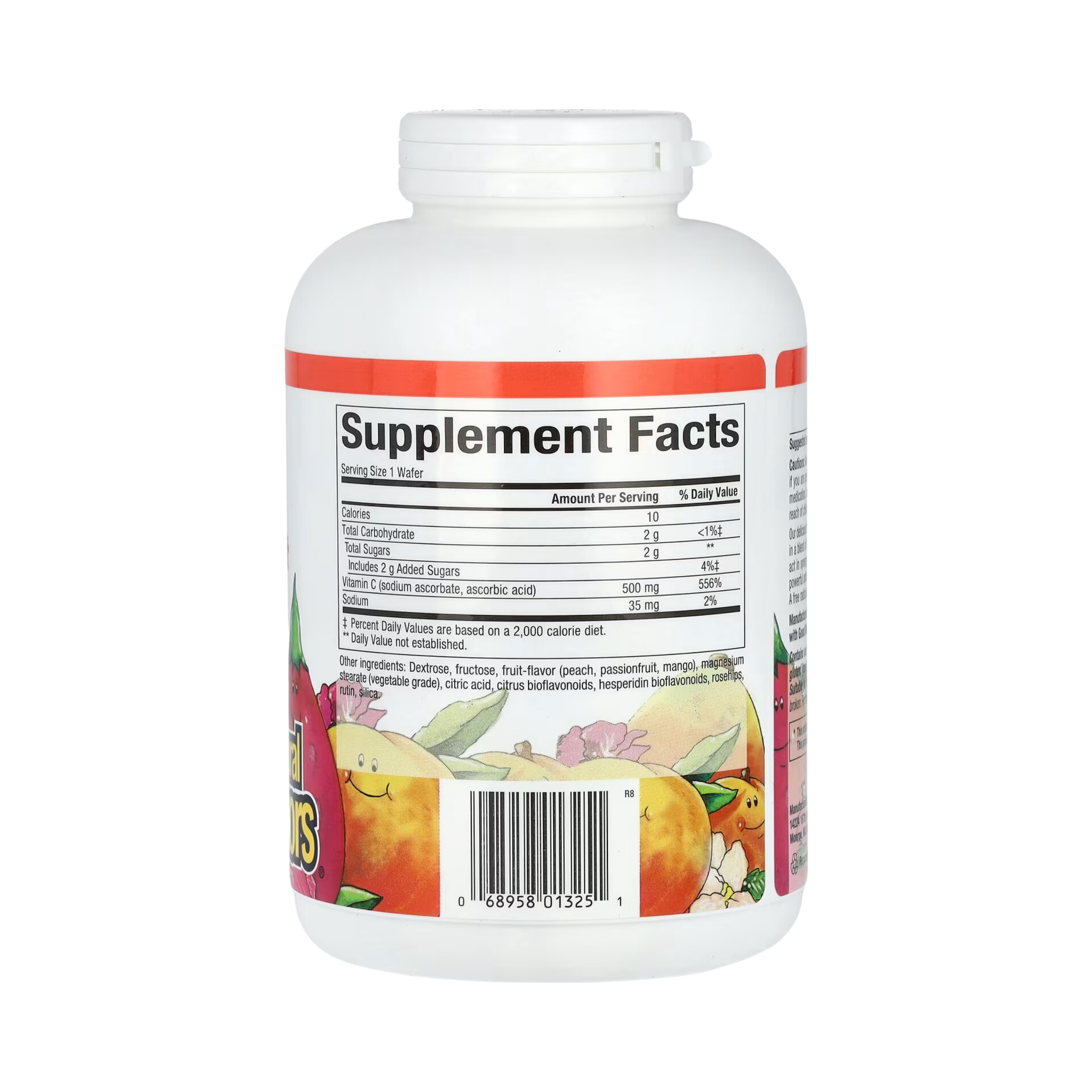 Natural Factors, Vitamin C, Fruit-Flavor Chew, Peach, Passionfruit and Mango, 500 Mg, 180 Chewable Wafers